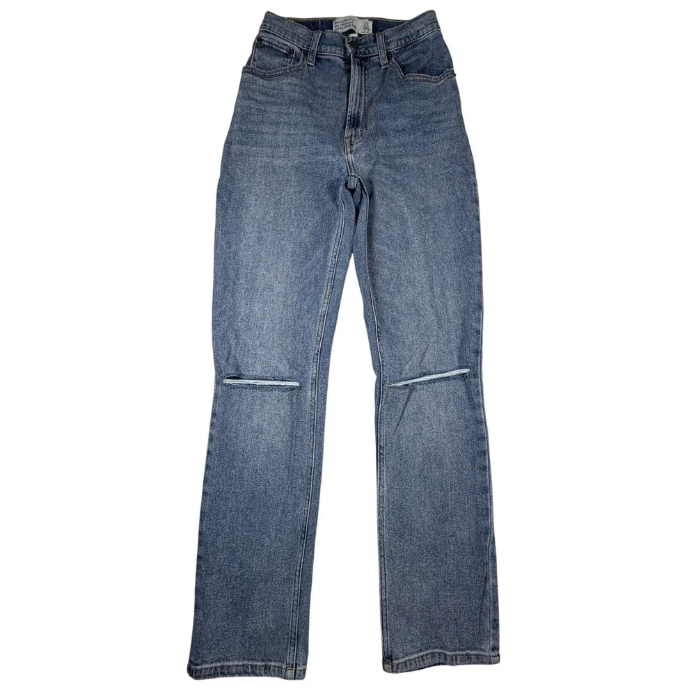 Abercrombie & Fitch 90s Straight‎ Ultra High Rise Curve Love Jeans Blue 24 00R